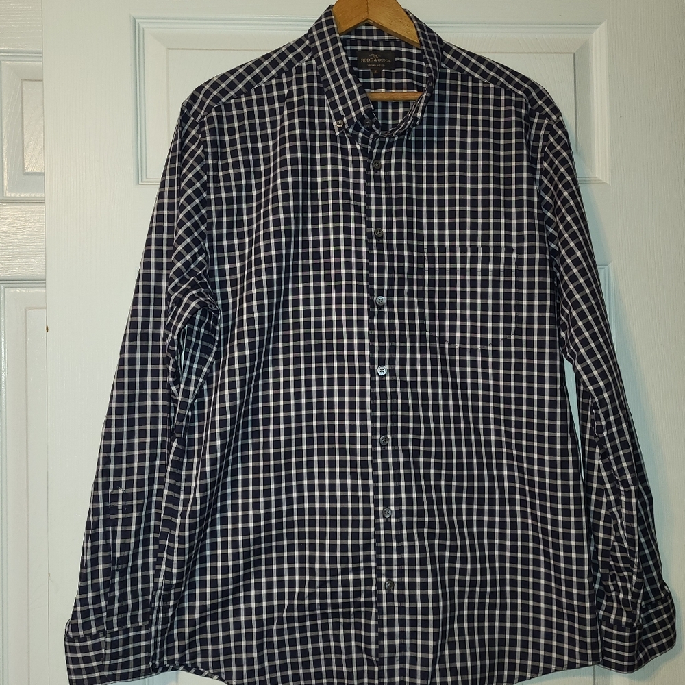 Rodd & Gunn Checked‎ Button Down Shirt Men's Size XL Cotton Blue White